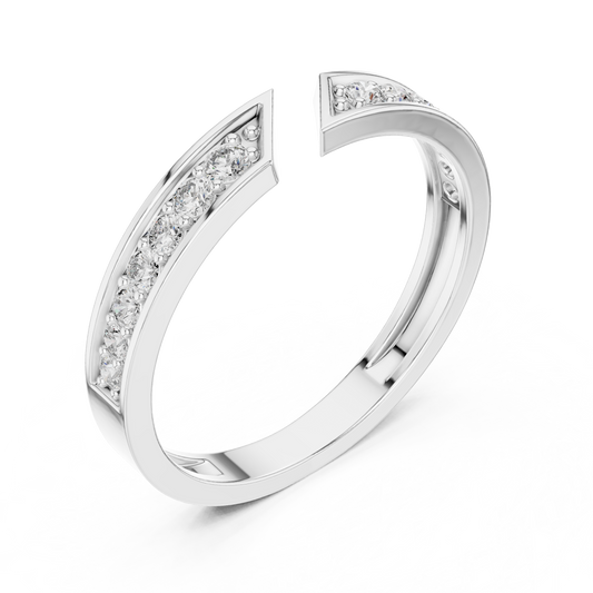 Open Bypass Milgrain Chevron Lab Grown Diamond Ring
