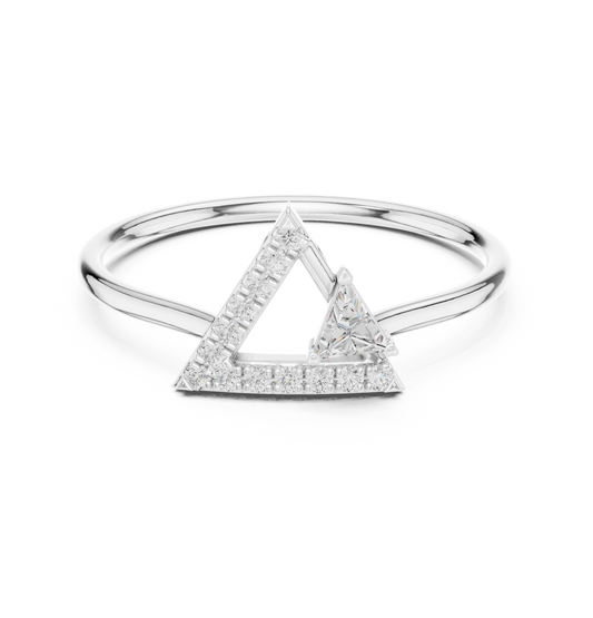 Dual Triangle Cluster Lab Grown Diamond Ring