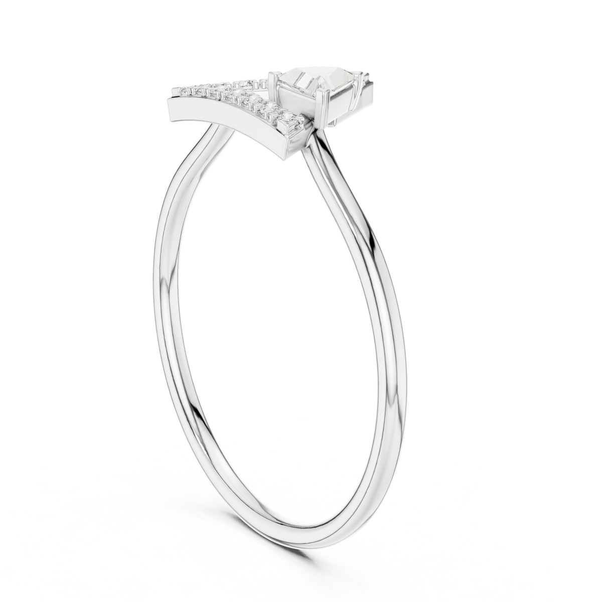 Dual Triangle Cluster Lab Grown Diamond Ring