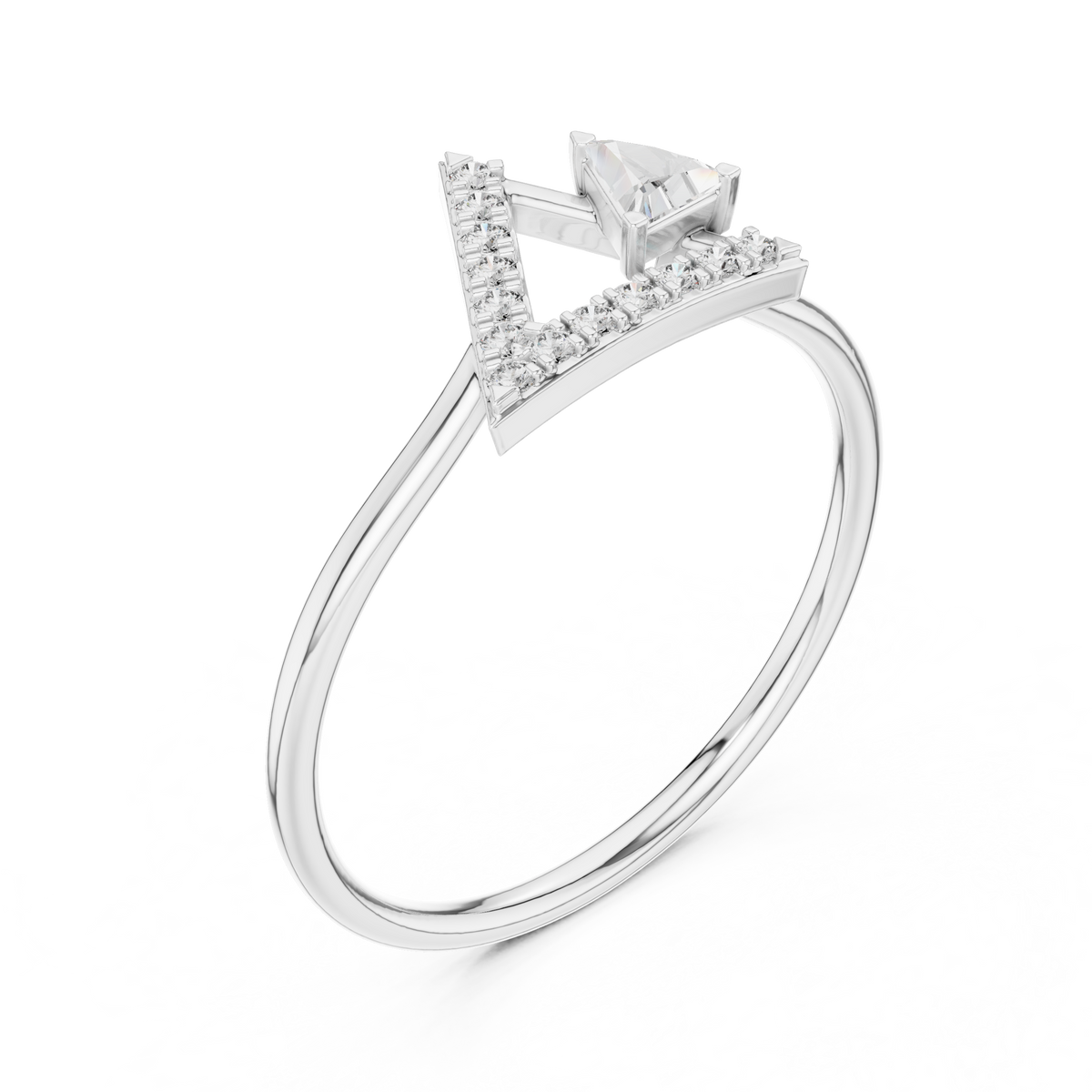 Dual Triangle Cluster Lab Grown Diamond Ring