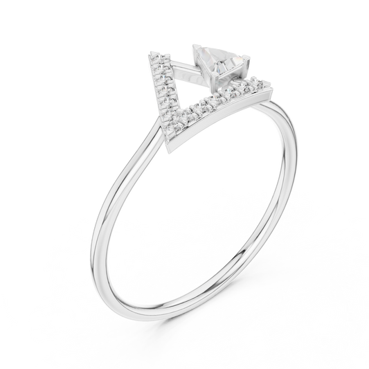 Dual Triangle Cluster Lab Grown Diamond Ring
