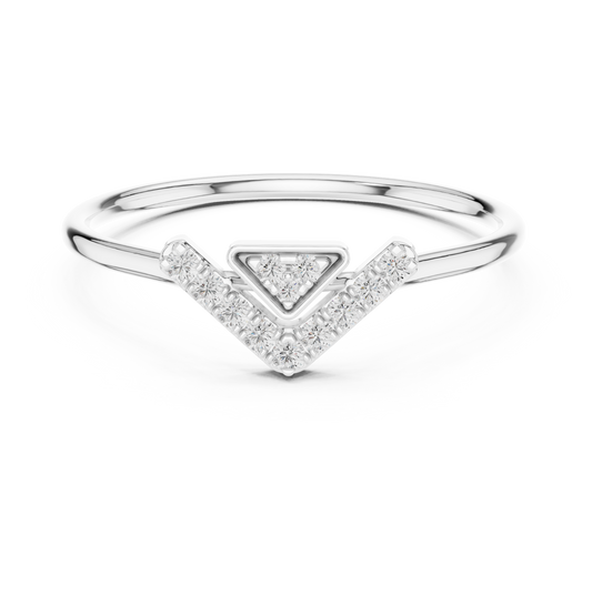 Triangle Cluster V-Shape Lab Grown Diamond Ring