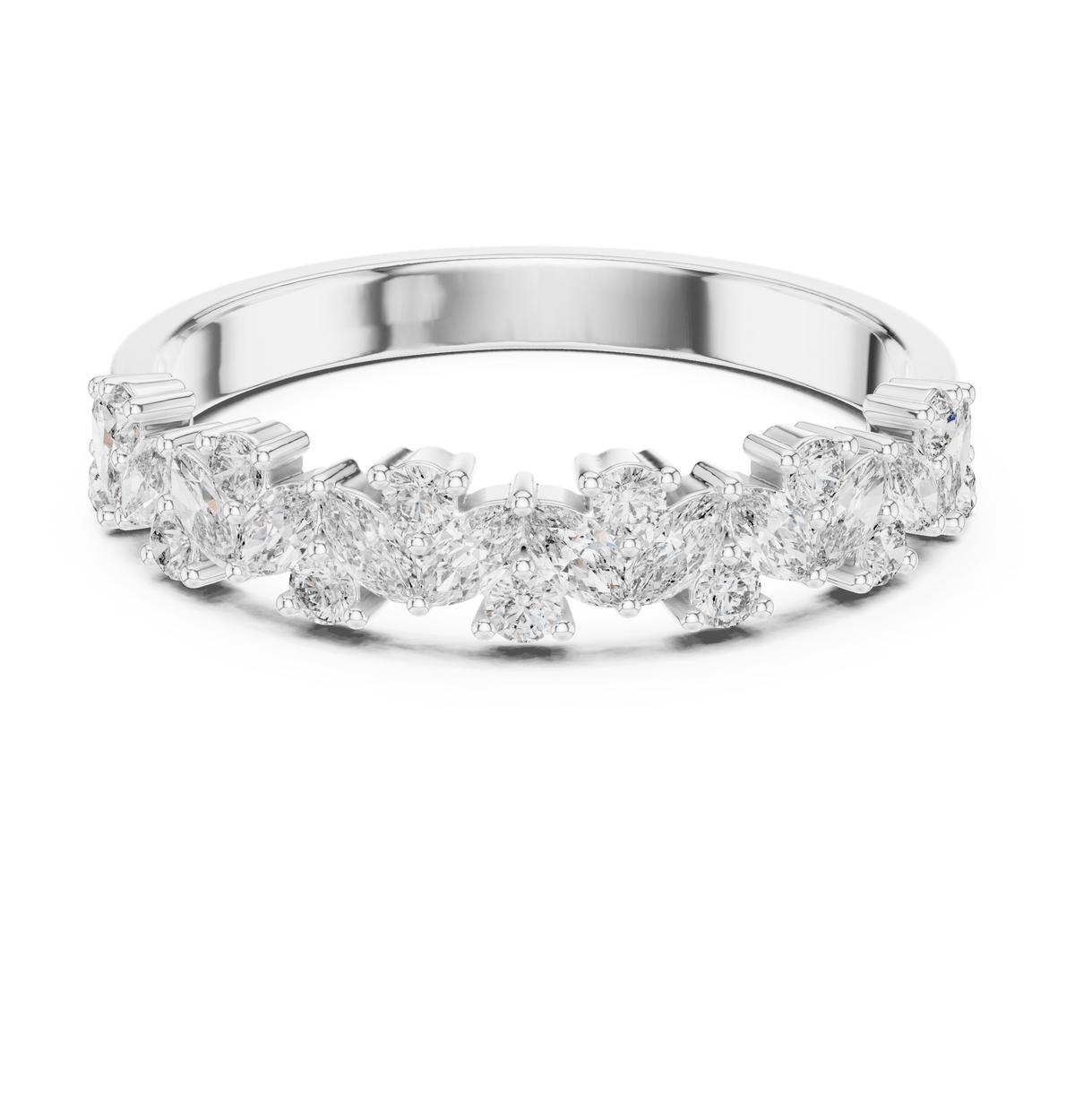 Marquise Leaf Vine Lab Grown Diamond Band Ring