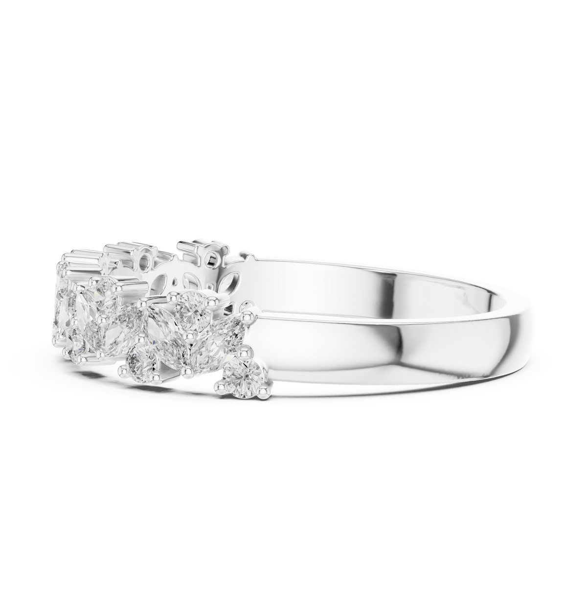 Marquise Leaf Vine Lab Grown Diamond Band Ring