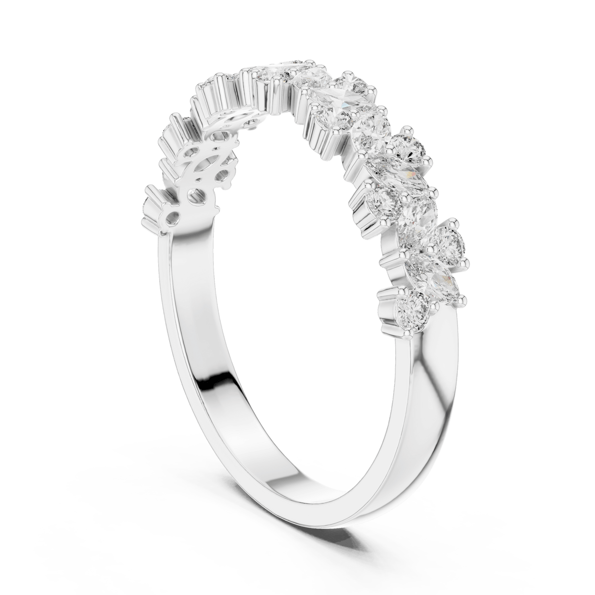 Marquise Leaf Vine Lab Grown Diamond Band Ring