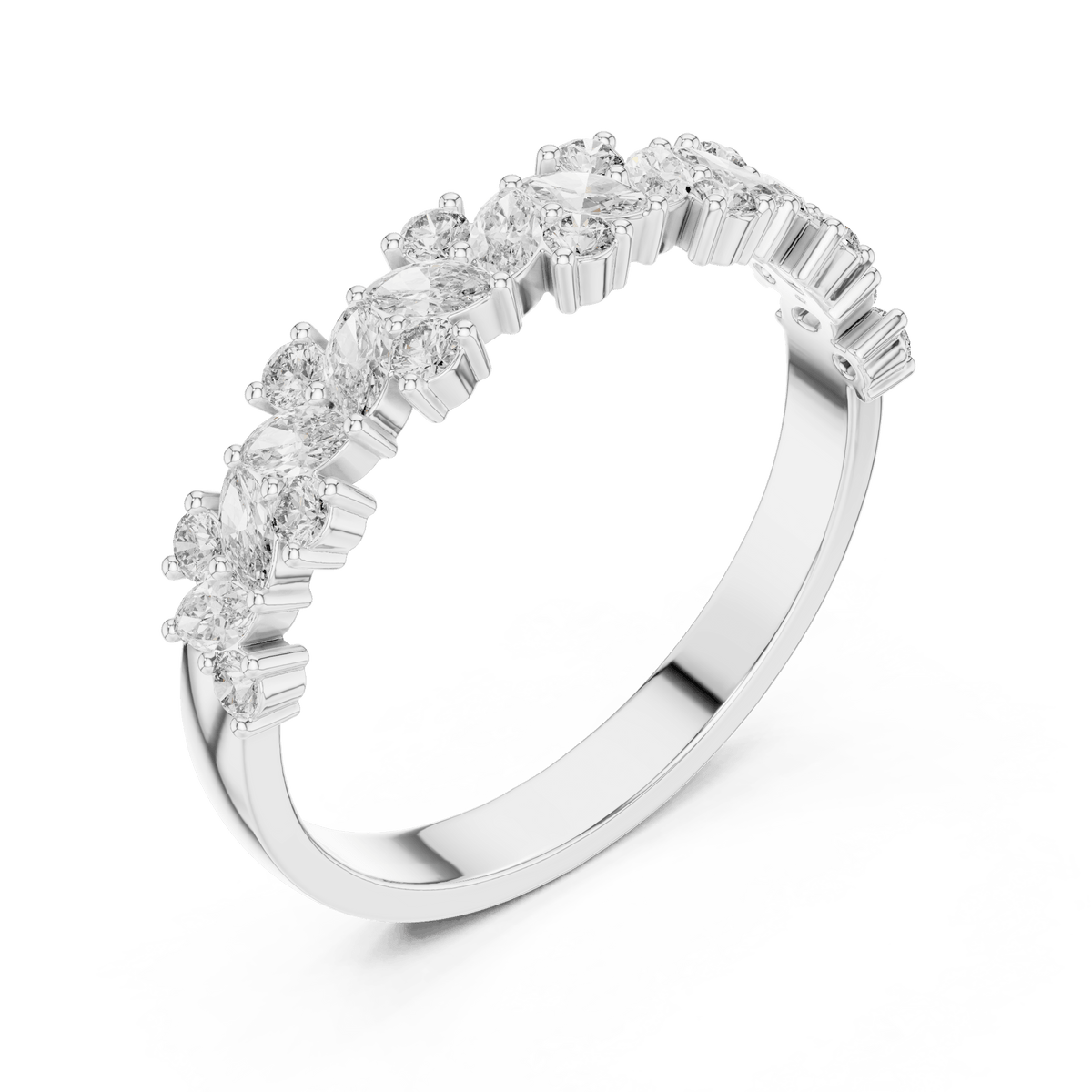 Marquise Leaf Vine Lab Grown Diamond Band Ring