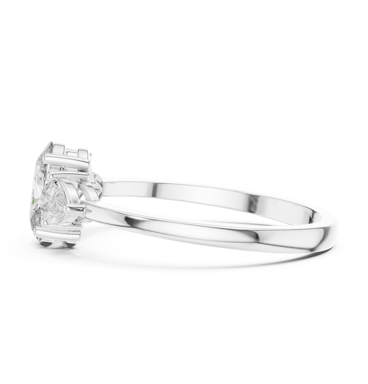 Trilogy Oval Cut Pear Accent Lab Grown Diamond Ring