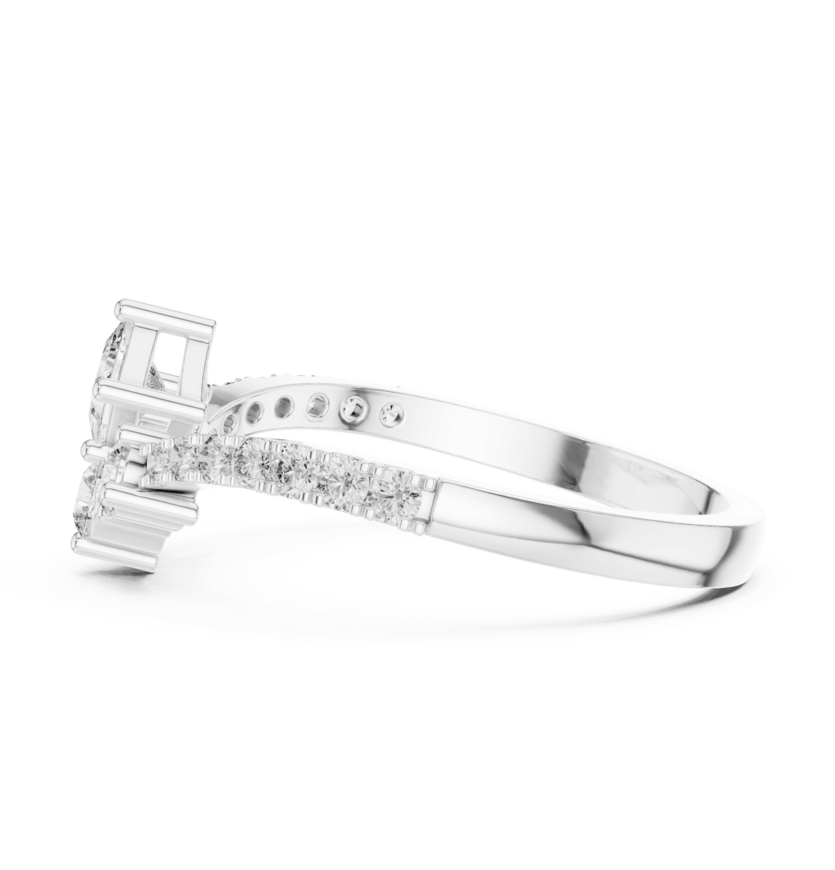 Kite Princess Chevron Cluster Lab Grown Diamond Ring