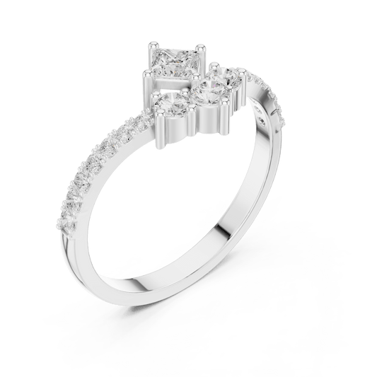 Kite Princess Chevron Cluster Lab Grown Diamond Ring