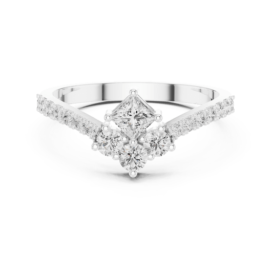 Kite Princess Chevron Cluster Lab Grown Diamond Ring