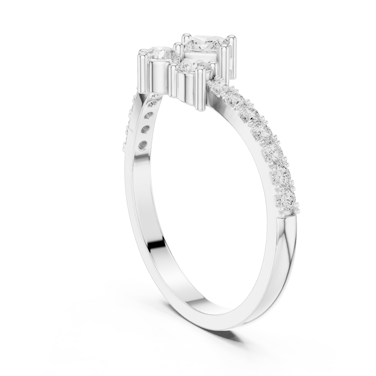Kite Princess Chevron Cluster Lab Grown Diamond Ring