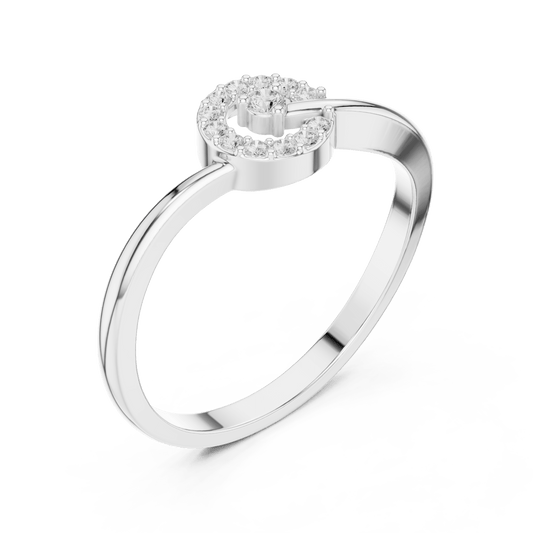 Swirl Open Circle Solitaire Lab Grown Diamond Ring