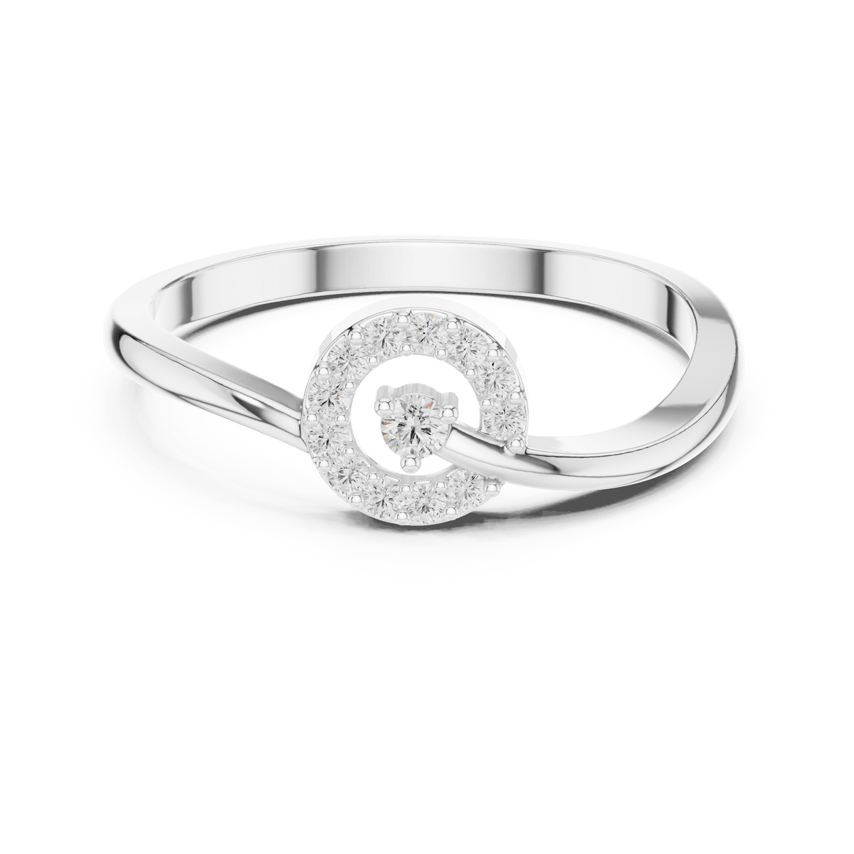 Swirl Open Circle Solitaire Lab Grown Diamond Ring