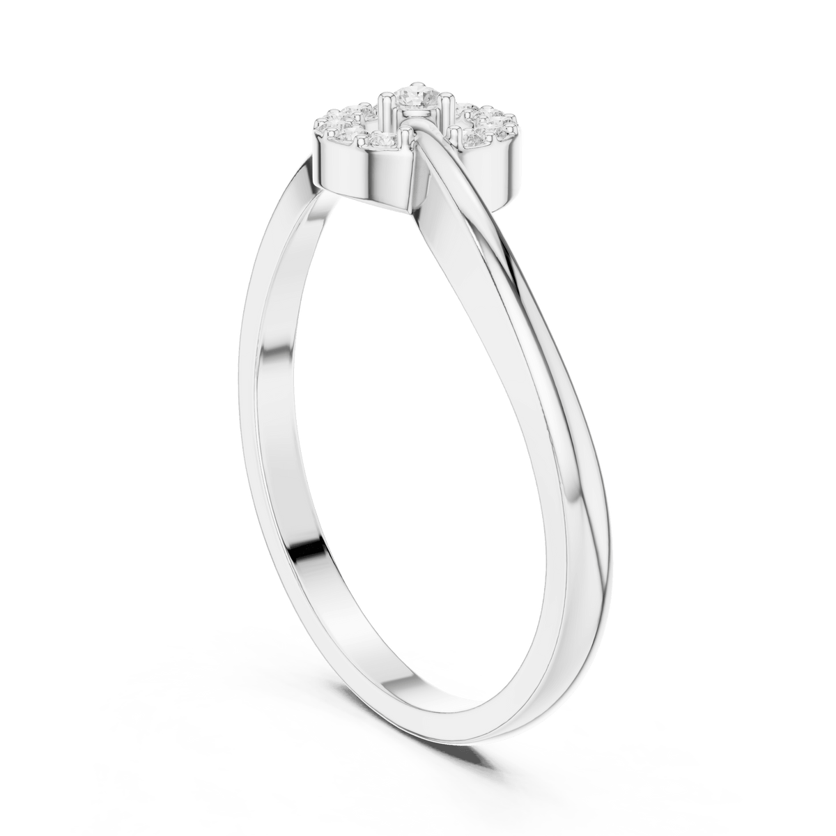 Swirl Open Circle Solitaire Lab Grown Diamond Ring