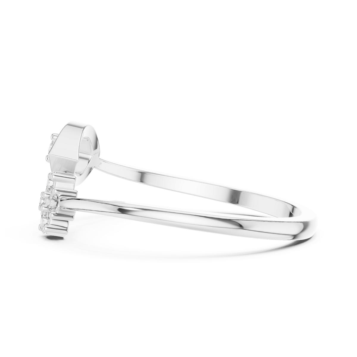 Leaf Motif Open Bypass Lab Grown Diamond Ring