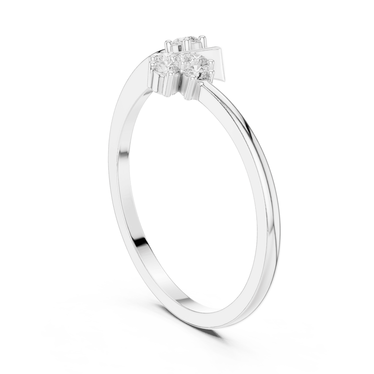 Leaf Motif Open Bypass Lab Grown Diamond Ring