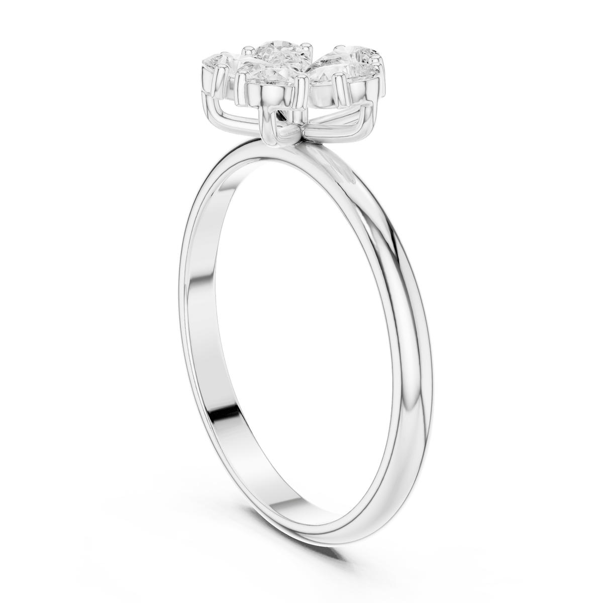 Botanical Flower Cluster Lab Grown Diamond Ring