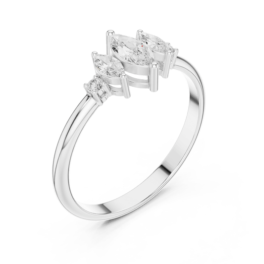 Graduated Marquise Cluster Lab Grown Diamond Ring