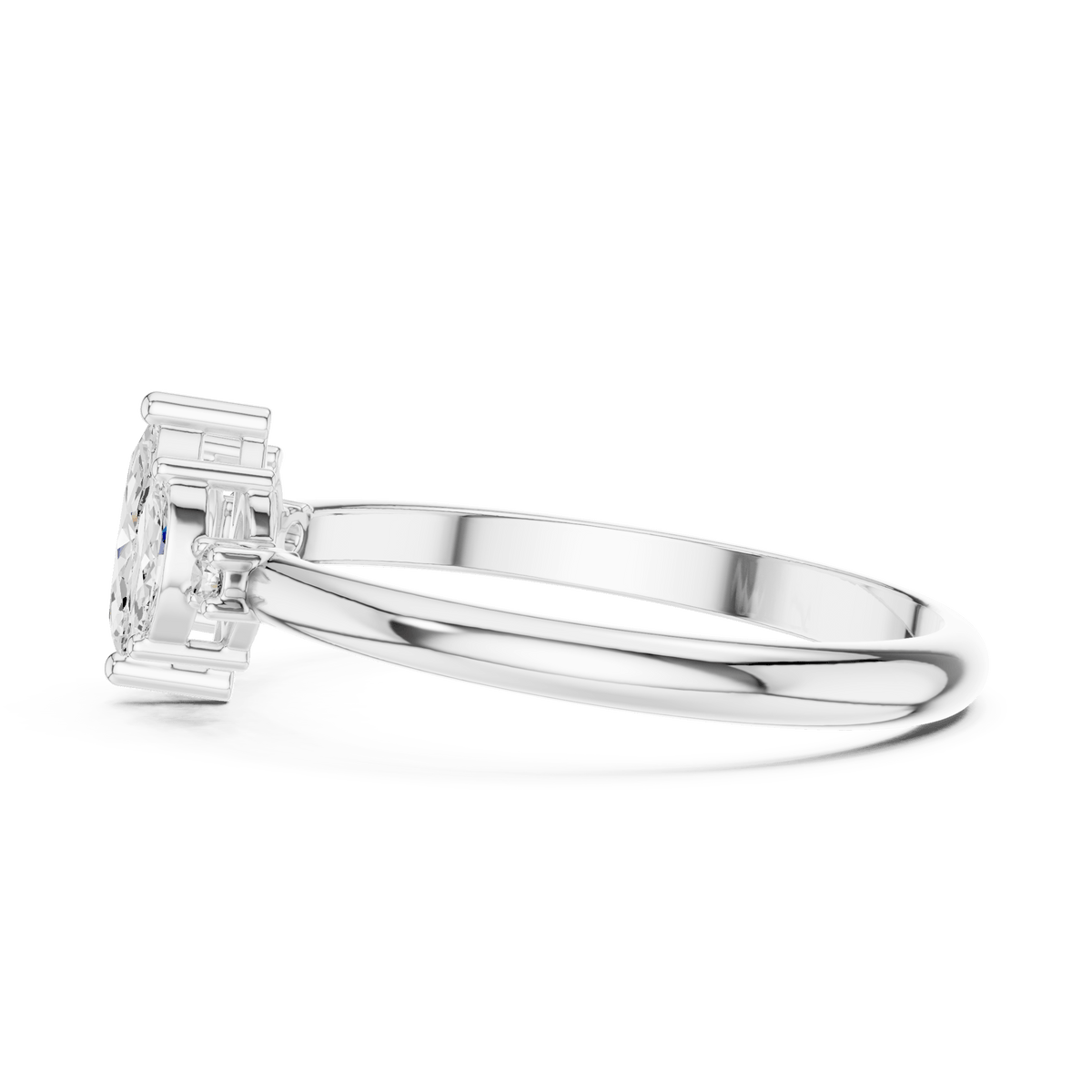Graduated Marquise Cluster Lab Grown Diamond Ring