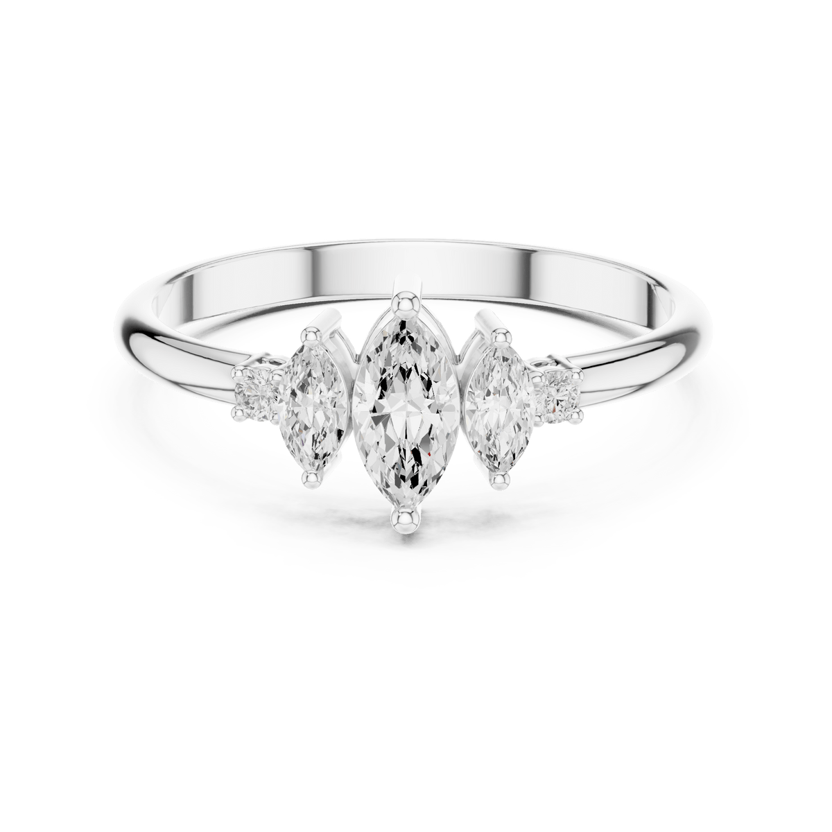 Graduated Marquise Cluster Lab Grown Diamond Ring