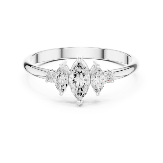 Graduated Marquise Cluster Lab Grown Diamond Ring