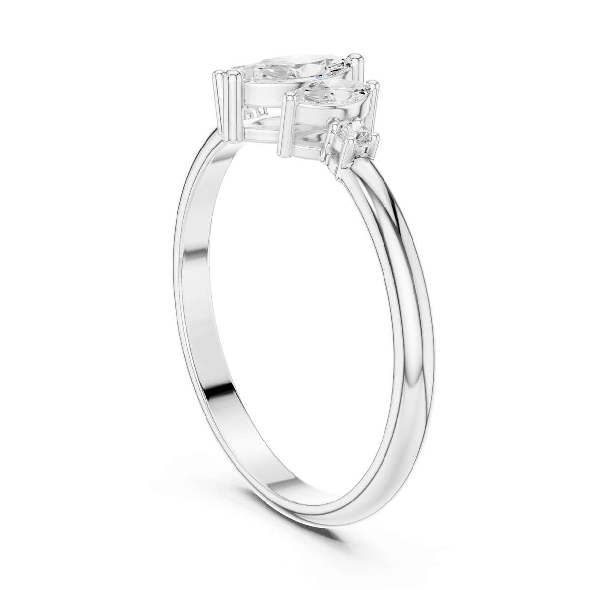 Graduated Marquise Cluster Lab Grown Diamond Ring