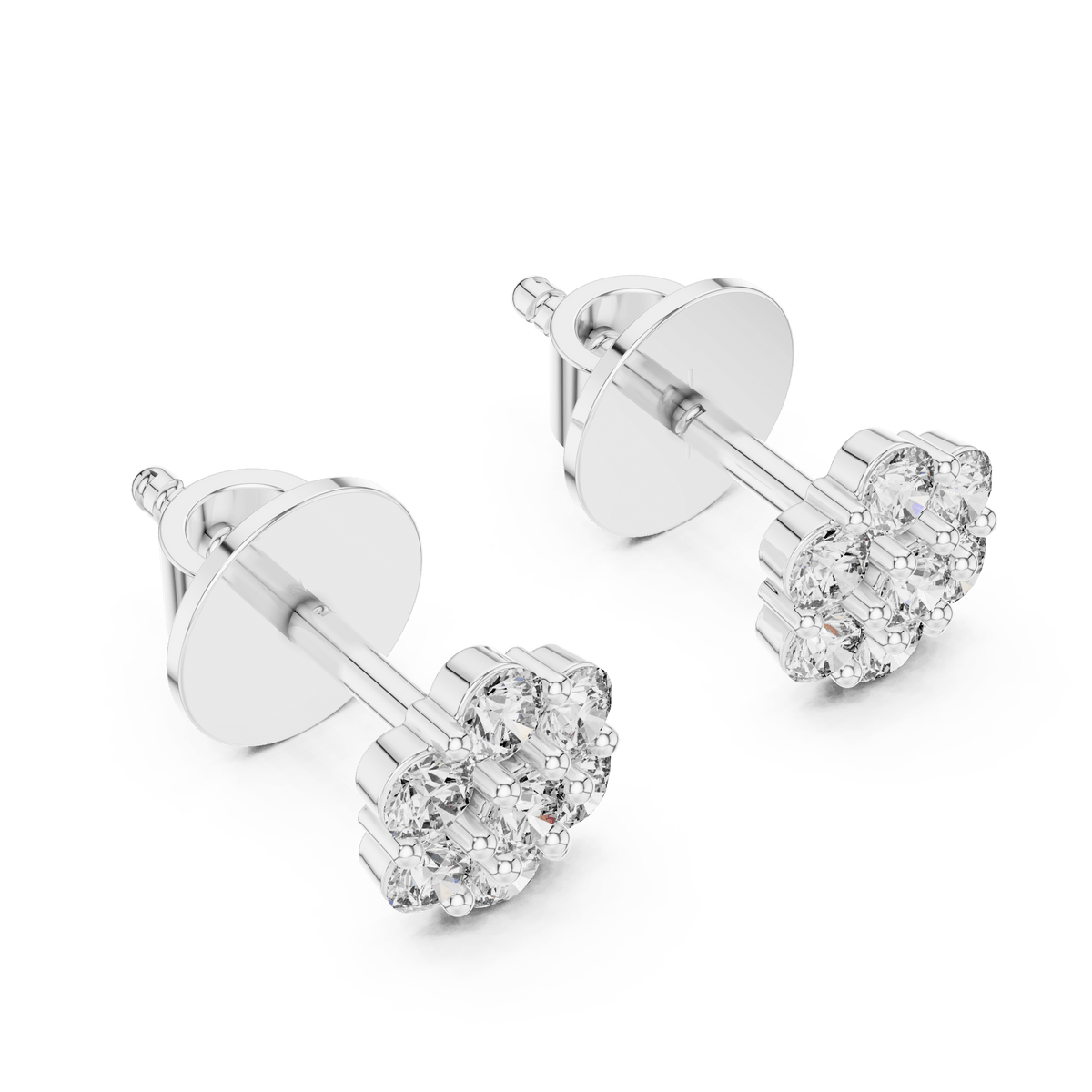 Radiant Flower Cluster Lab Grown Diamond Earrings