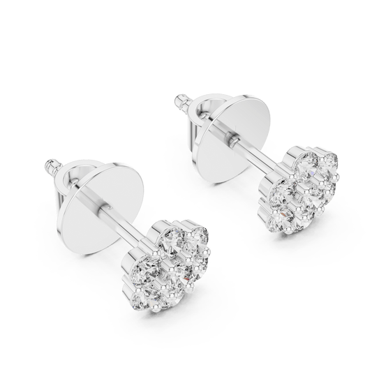 Radiant Flower Cluster Lab Grown Diamond Earrings