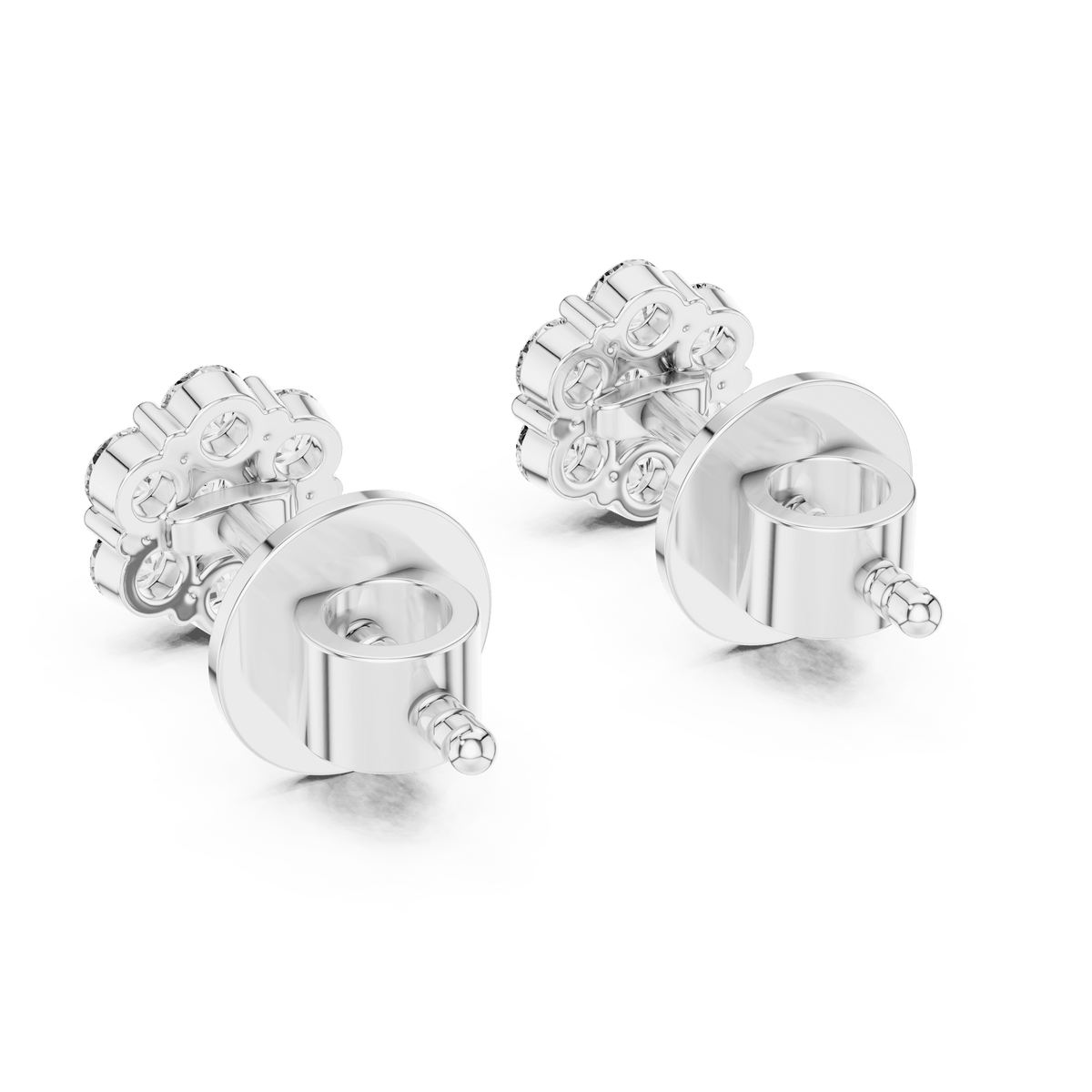 Radiant Flower Cluster Lab Grown Diamond Earrings