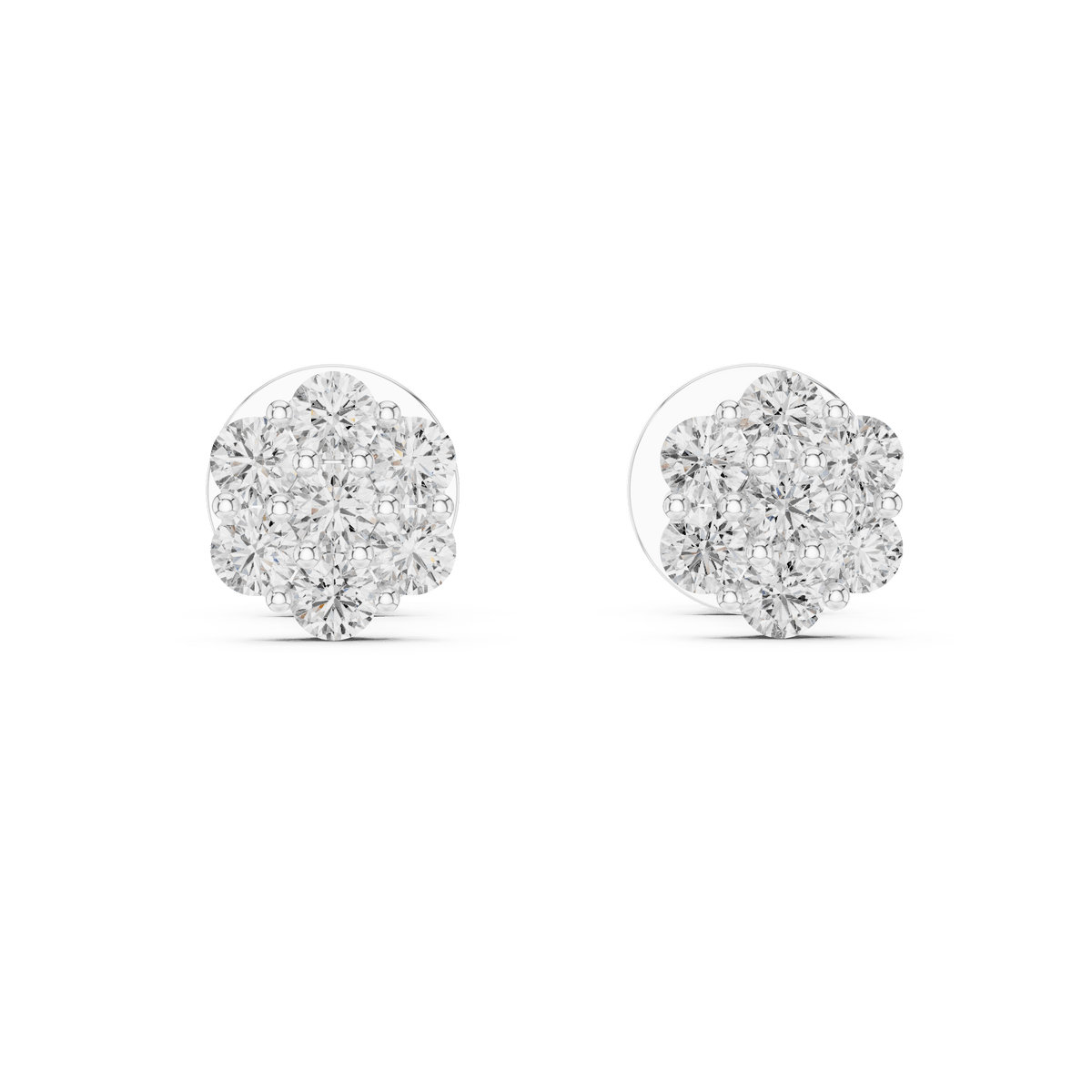 Radiant Flower Cluster Lab Grown Diamond Earrings