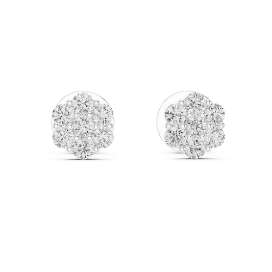 Radiant Flower Cluster Lab Grown Diamond Earrings