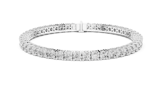 925 Silver Four-Prong Round Cut Lab Grown Diamond Tennis Bracelet