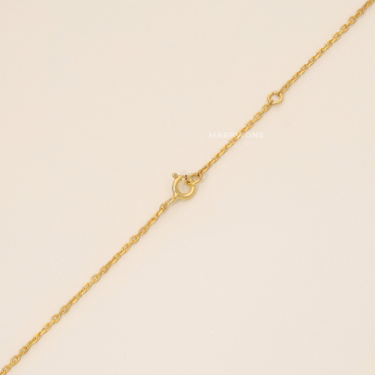 14KT Solid Gold Layered Double Open Circle Pendant Necklace