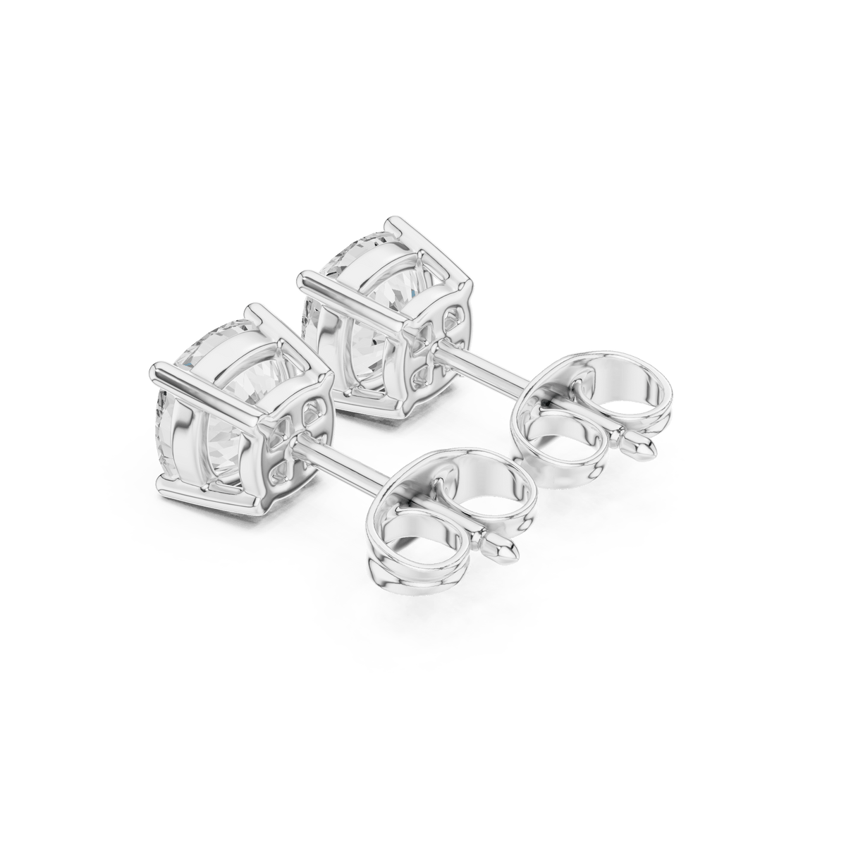 Cushion Cut Solitaire Lab Grown Diamond Earrings