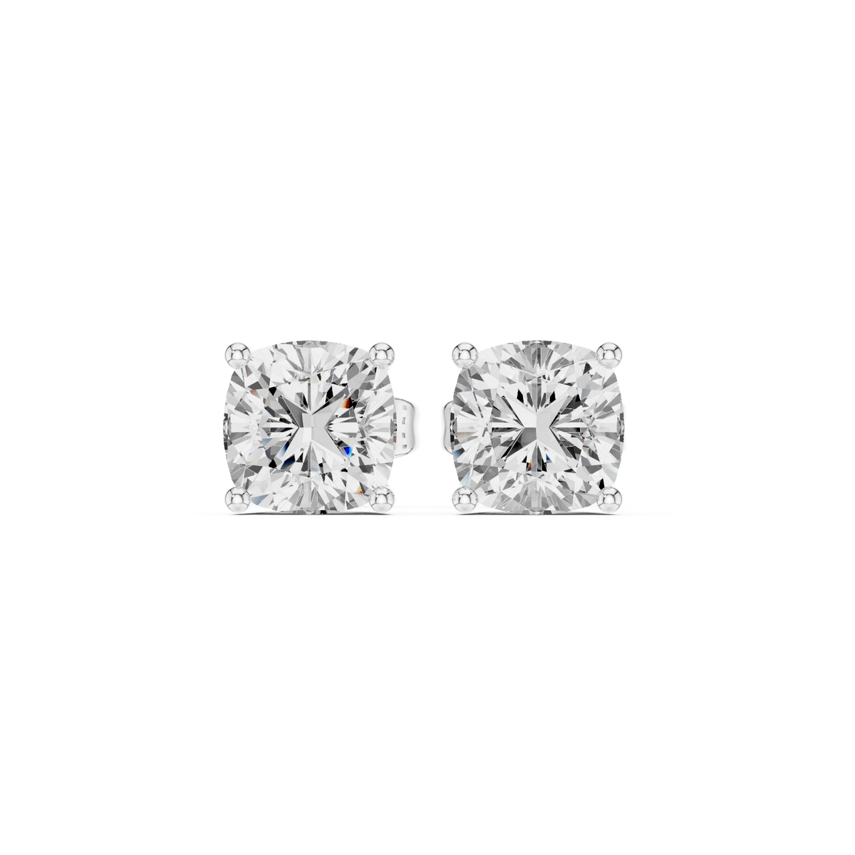 Cushion Cut Solitaire Lab Grown Diamond Earrings