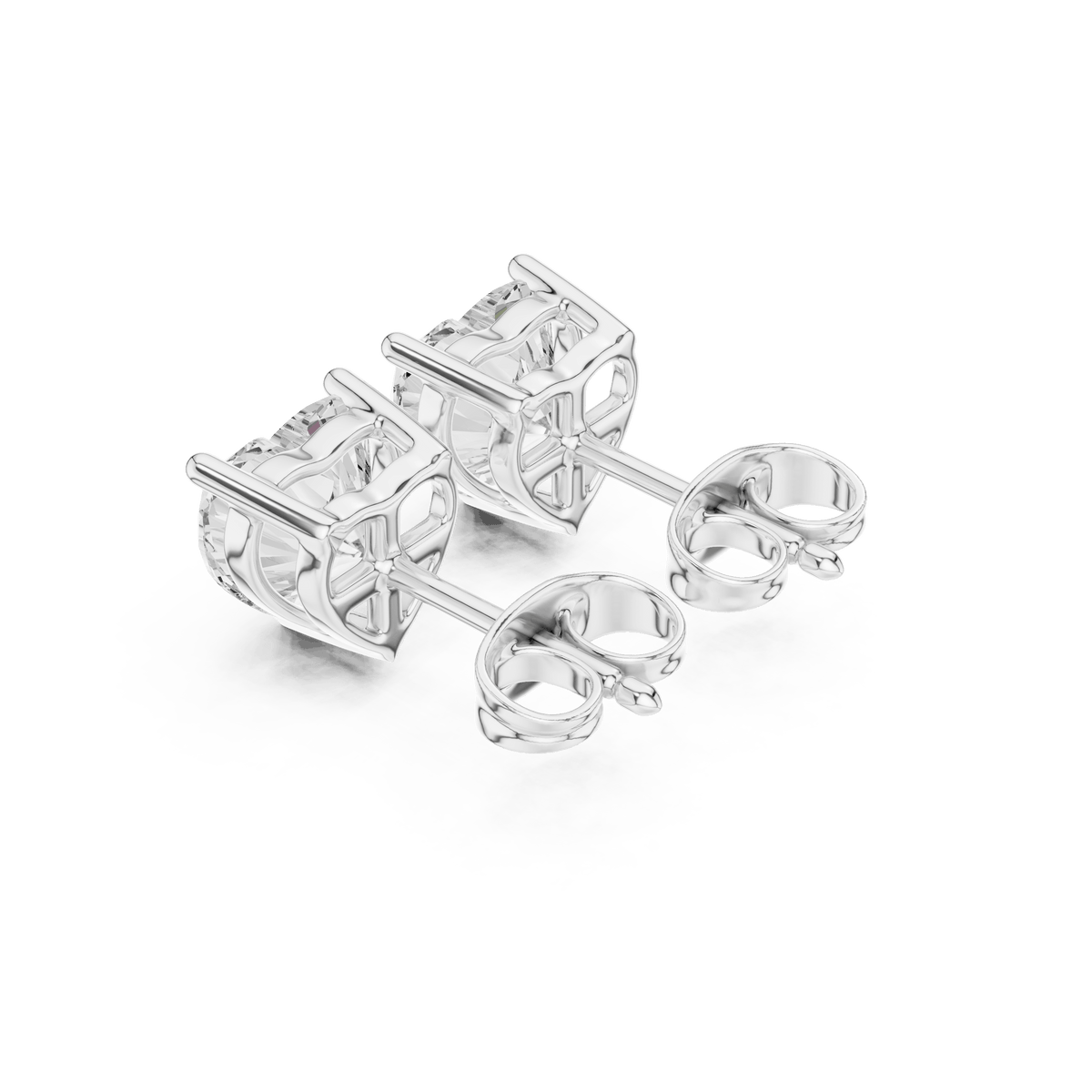Heart Cut Solitaire Lab Grown Diamond Earrings