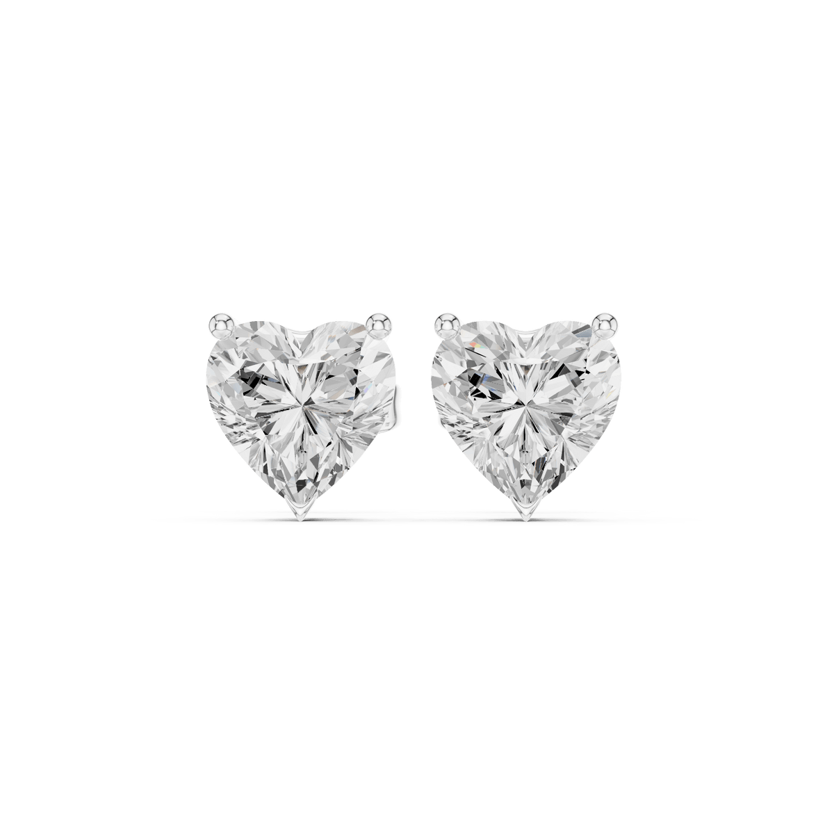 Heart Cut Solitaire Lab Grown Diamond Earrings