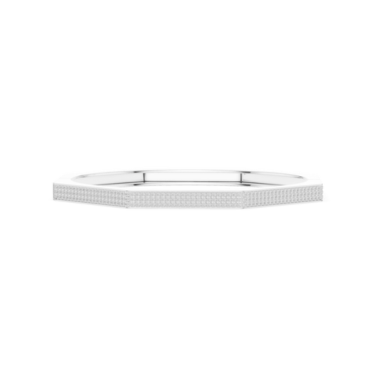  Octagon Geometric Lab Grown Diamond Bangle Bracelet in 925 Sterling Silver