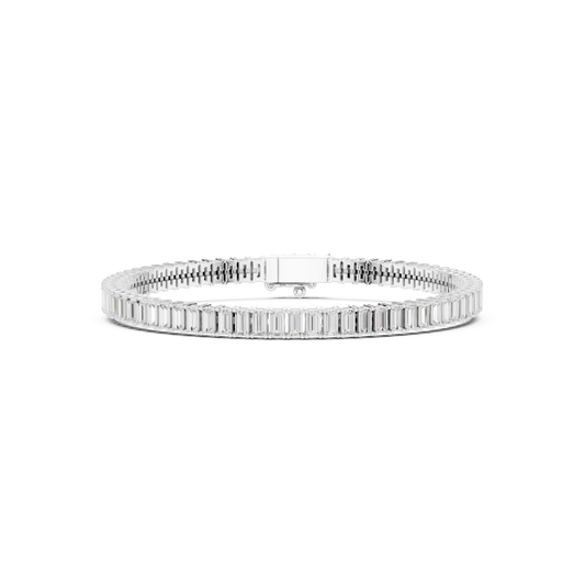 Baguette Cut Eternity Line Tennis Lab Grown Diamond Bracelet