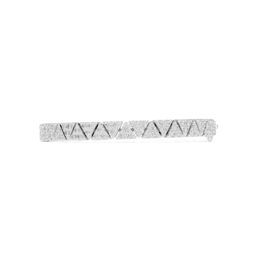 Modern Geometric Pave Triangle Link Lab Grown Diamond Tennis Bracelet in 925 Silver