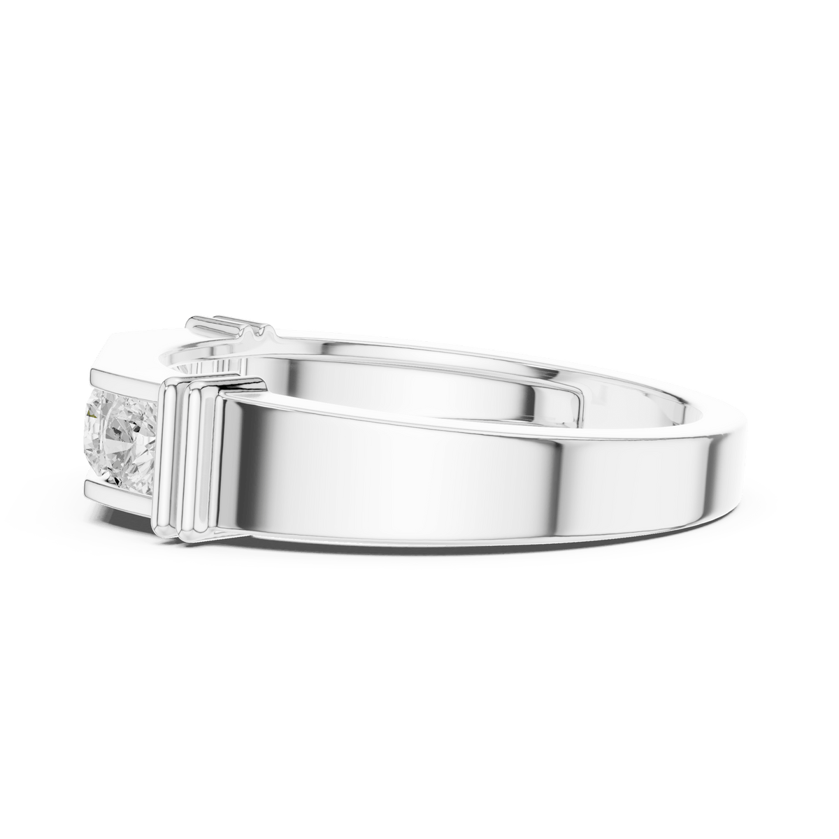 Ribbed Pillar Five-Stone Channel Lab Grown Diamond Ring