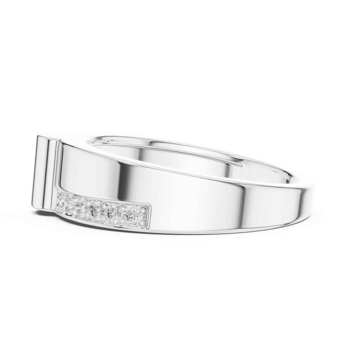 Vertical Bar Bypass Lab Grown Diamond Ring in 925 Sterling Silver