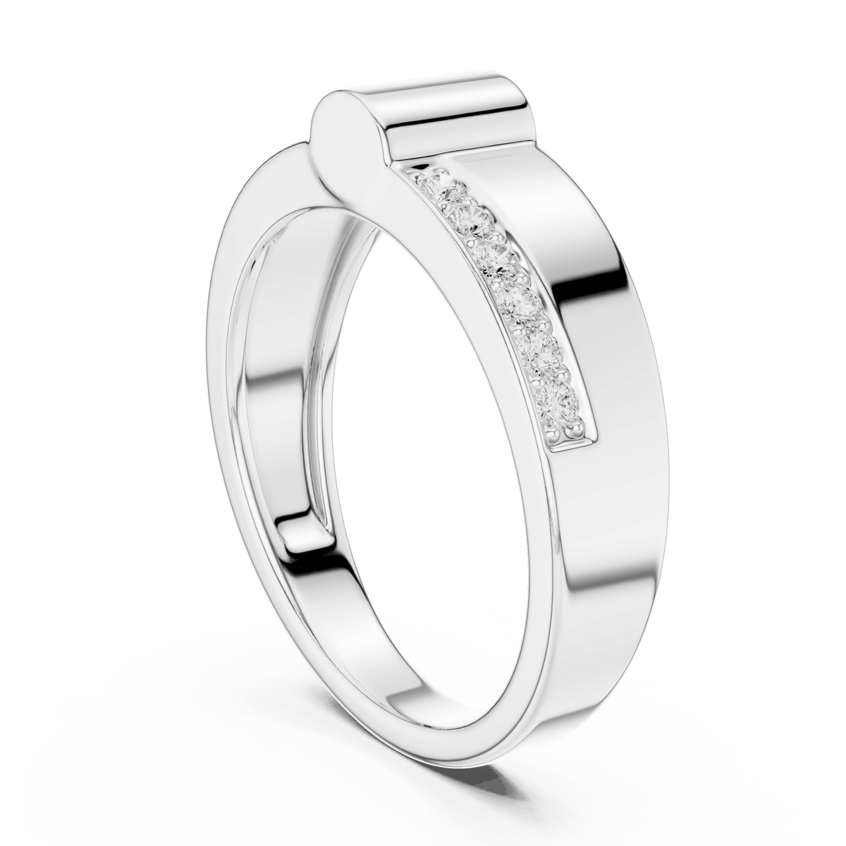 Vertical Bar Bypass Lab Grown Diamond Ring in 925 Sterling Silver