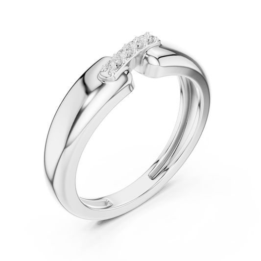 925 Silver Men's Interlocking Bridge Pave Diamond Band