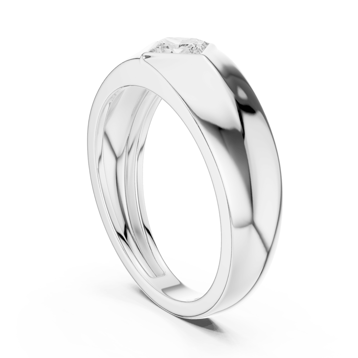 Executive Kite Orientation Princess Cut Men's Band in 925 Silver