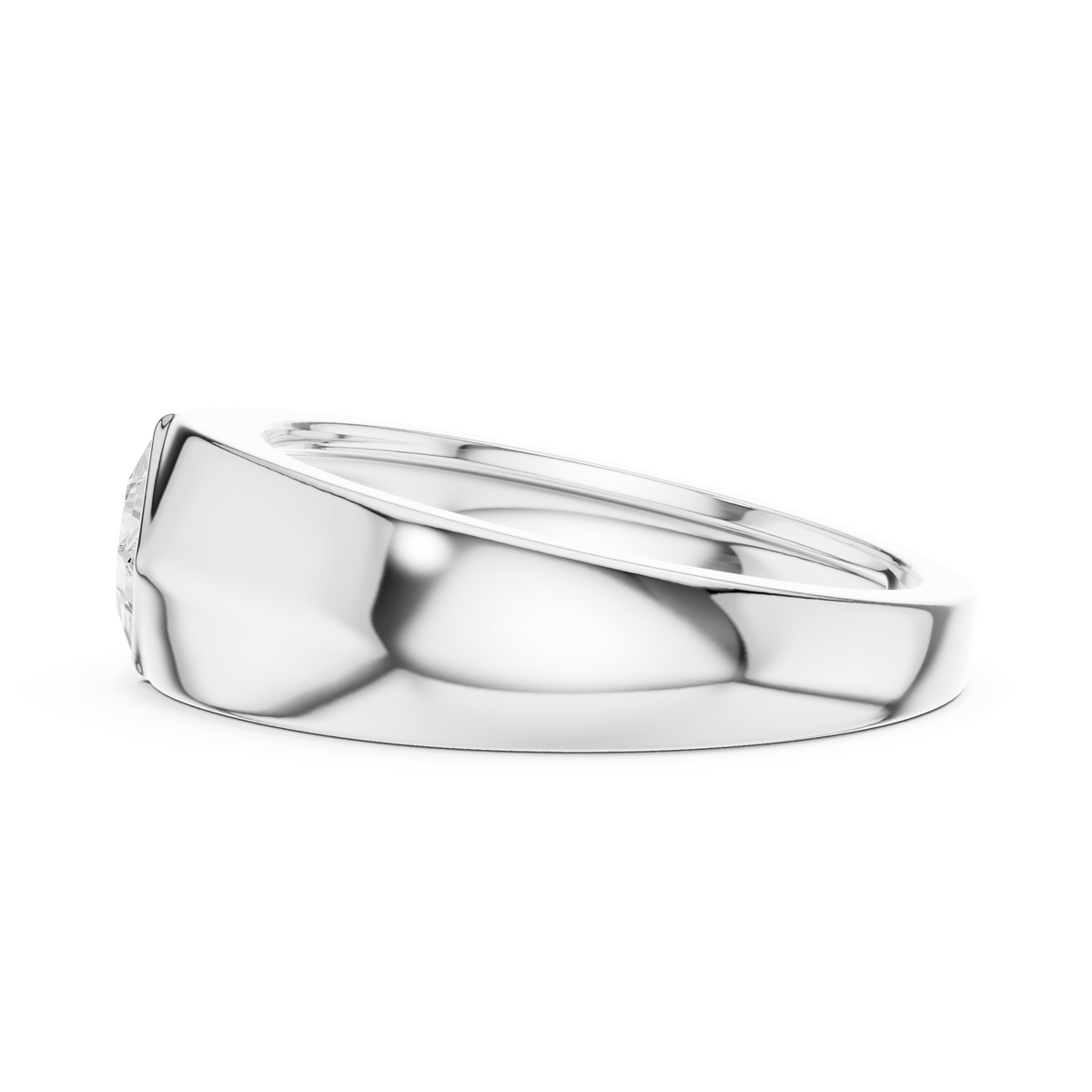 Executive Kite Orientation Princess Cut Men's Band in 925 Silver