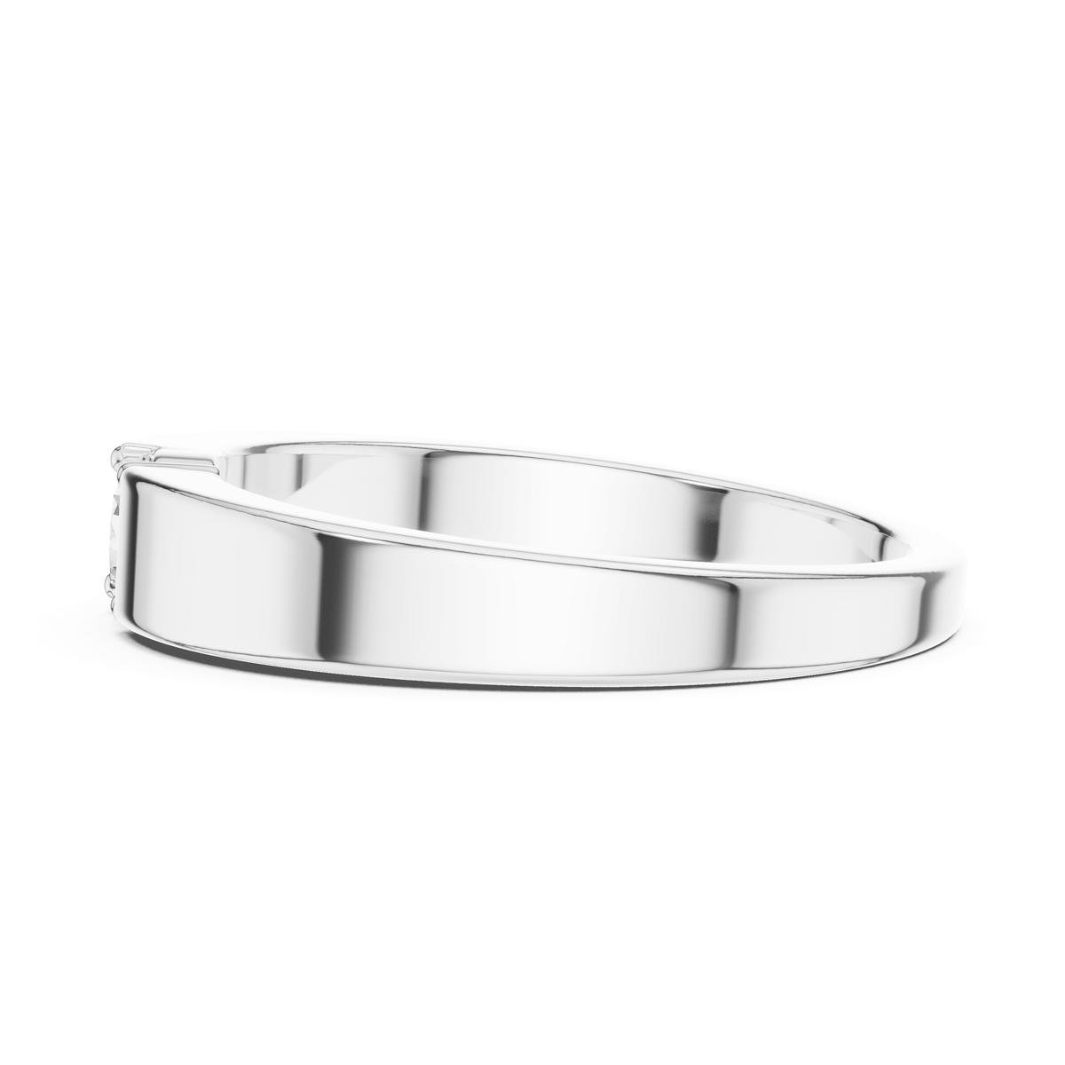 Flush Recessed Round Lab Grown Diamond Ring in 925 Sterling Silver