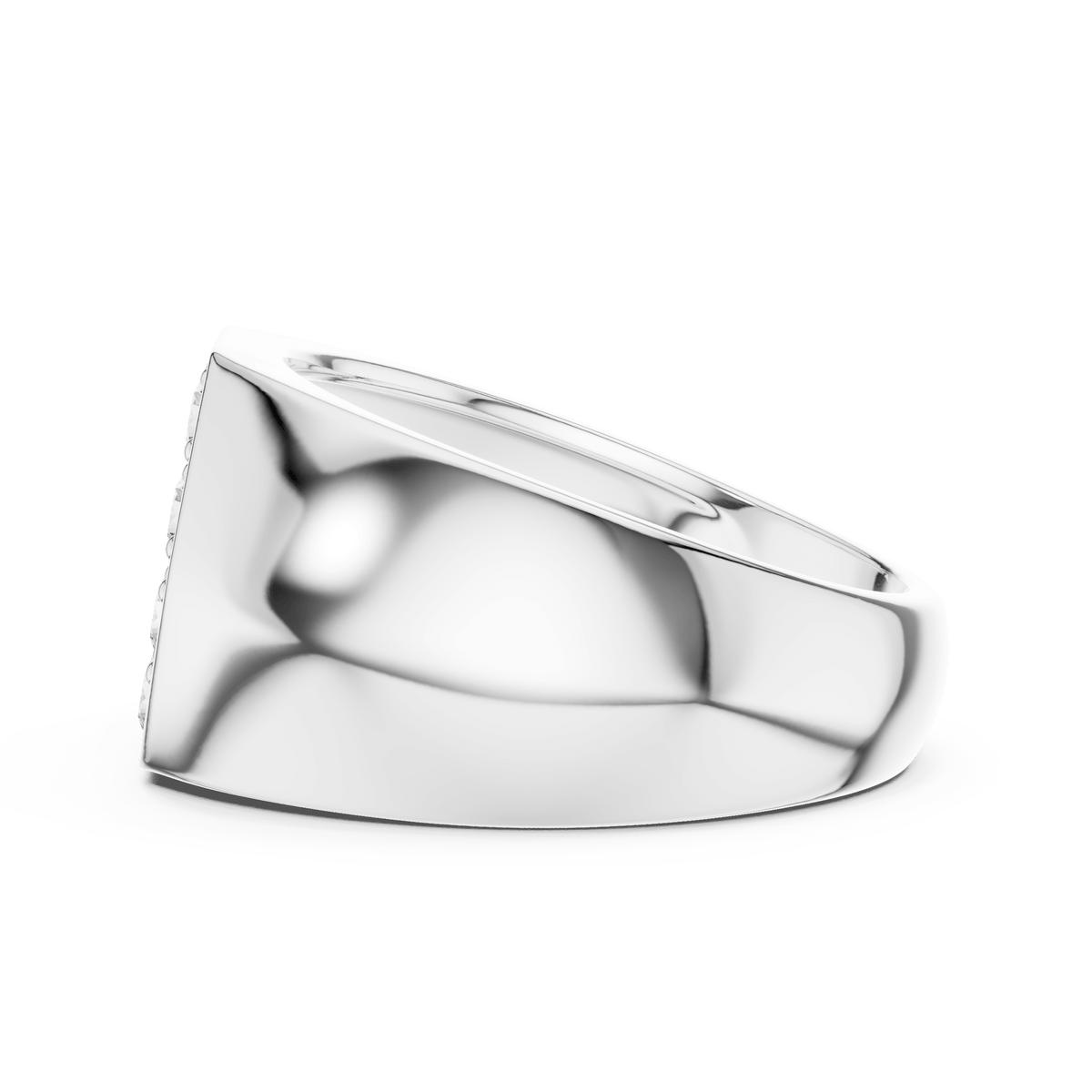 Men's Hexagon Shape Multi-Stone Lab Grown Diamond Ring in 925 Sterling Silver