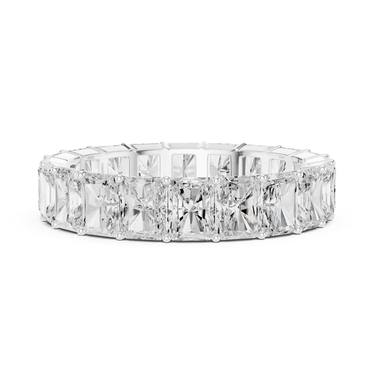 Full Eternity Radiant Step-Cut Lab Grown Diamond Ring in 925 Sterling Silver