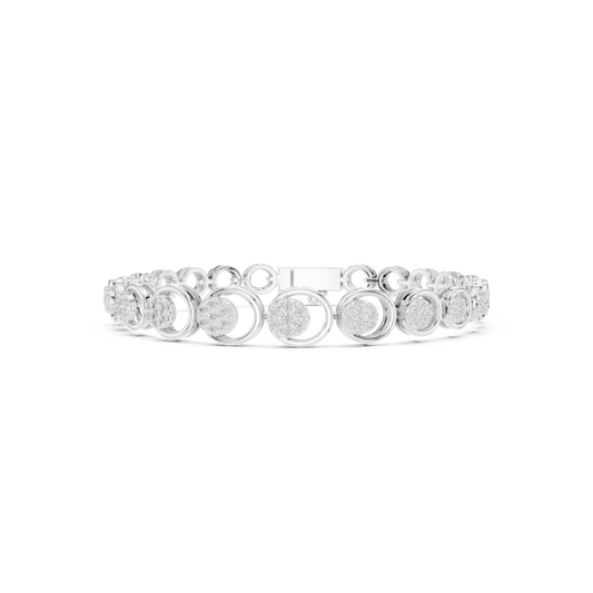 Circular Open Link Diamond Cluster Lab Grown Diamond Bracelet